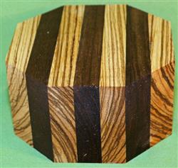 Bowl #613 - Zebrawood & Peruvian Walnut Striped Segmented Bowl Blank ~ 6" x 3" ~ $39.99
